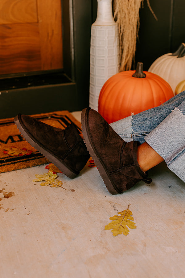 Premium Alpine Escape Faux Suede Bootie - Chestnut