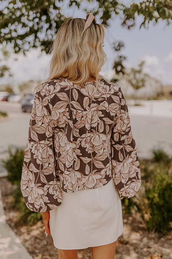 Ultimate Courtyard Dream Floral Top in Espresso