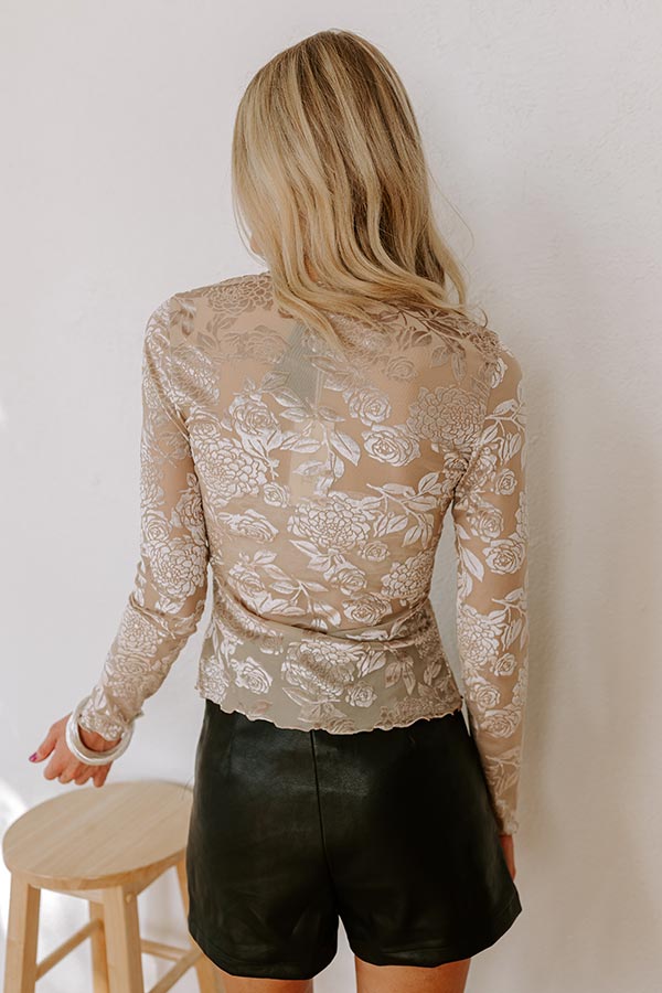 Premium Madison Avenue Floral Mesh Top