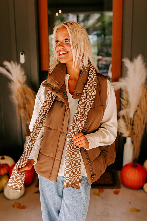 Premium Creekside Cabin Puffer Vest - Ultimate Warmth in Chocolate