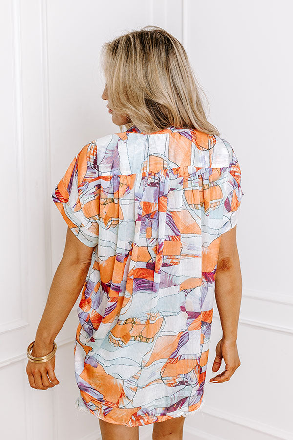 Ultimate Orange Retreat Button-Up Shirt