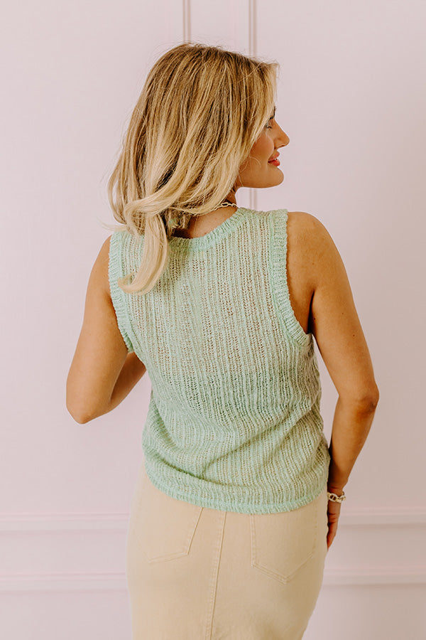 Ultimate Oceans Away Knit Top - Sea Glass Elegance