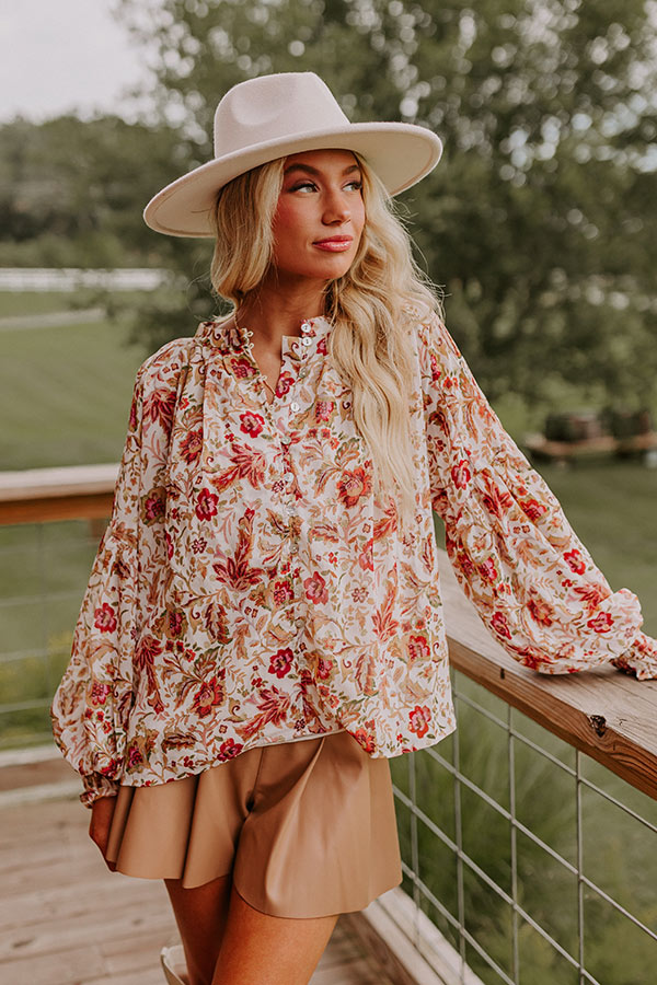 Premium Floral Statement Top - Ultimate Fall Style