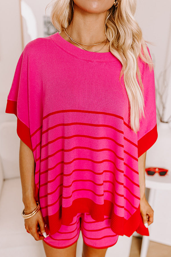 Premium Dockside Knit Shift Top - Effortless Pink Chic