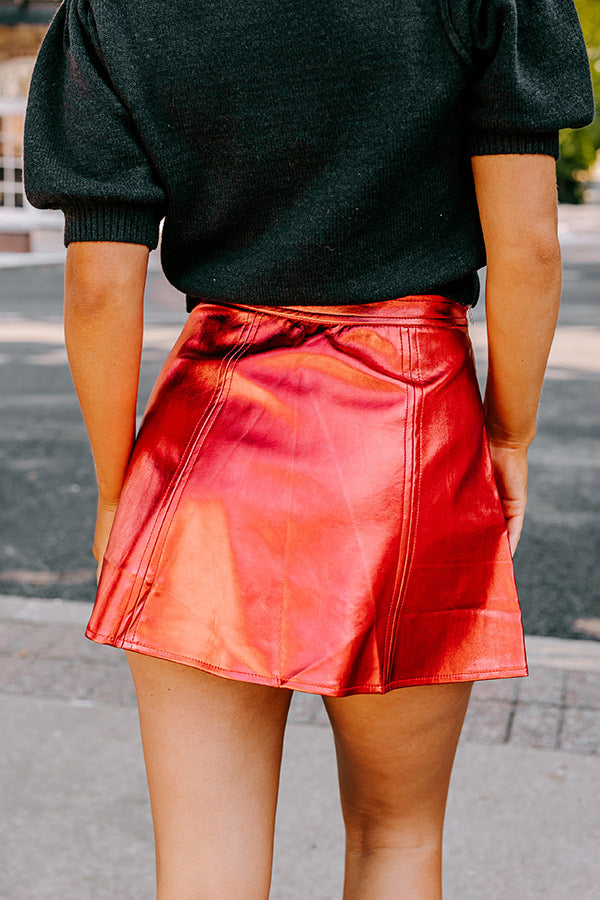 Premium Metallic Red Skort - The Reef Collection