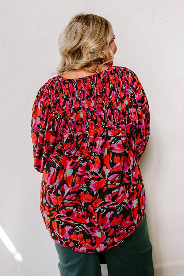 Premium Sangria Elegance Shift Top