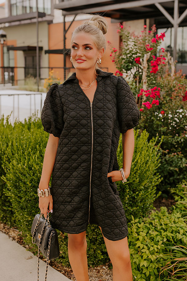 Ultimate Chic Quilted Mini Dress - Black