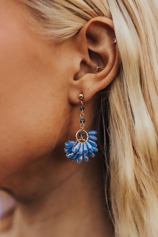 Premium Island Oasis Earrings in Periwinkle - Ultimate Seaside Elegance