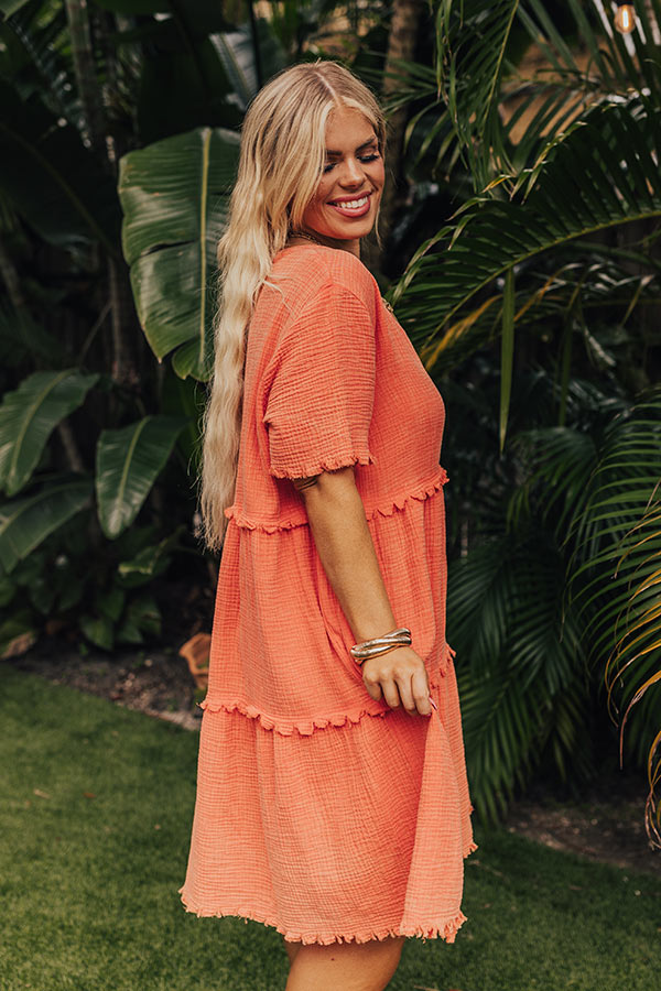 Premium Summer Mimosa Babydoll Dress - Tangerine Curves Collection
