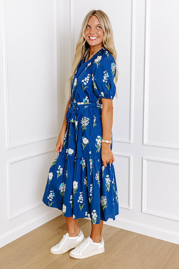 Premium Southern Countryside Floral Midi Dress