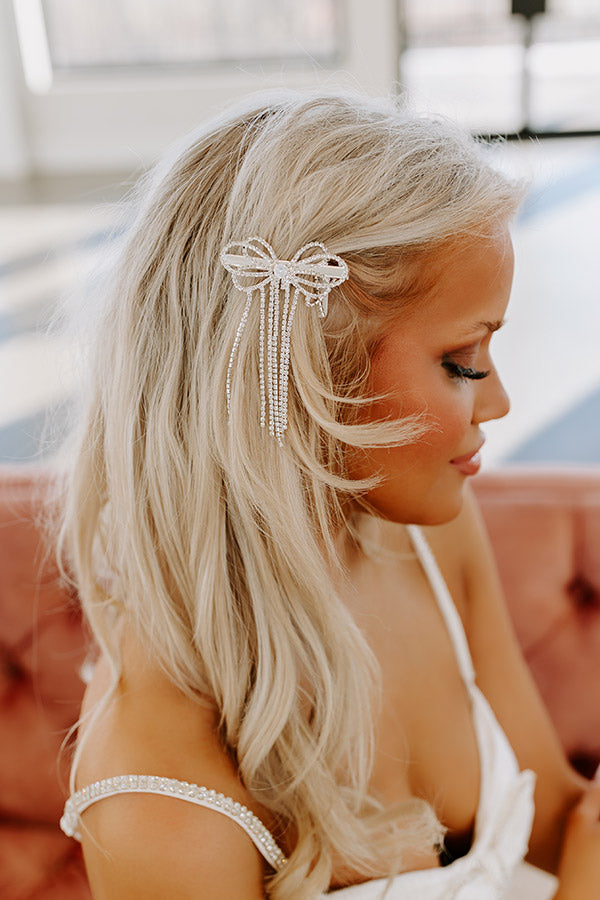 Premium Rhinestone Bow Hair Clip - Glamorous Accent for Every Occasion