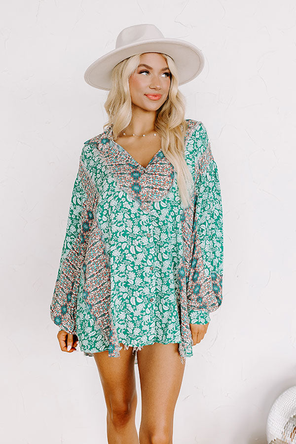 Premium Tucson Brunch Button-Up Shirt in Green | Ultimate Casual Style