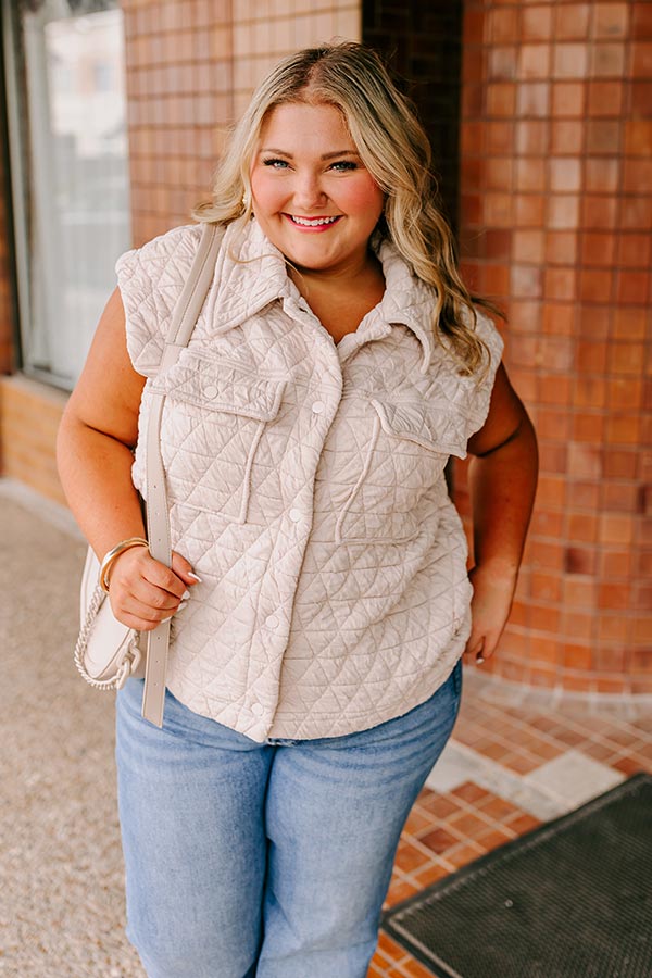 Premium Cedar Creek Quilted Vest - Cream Curves | Cozy Layering Essential