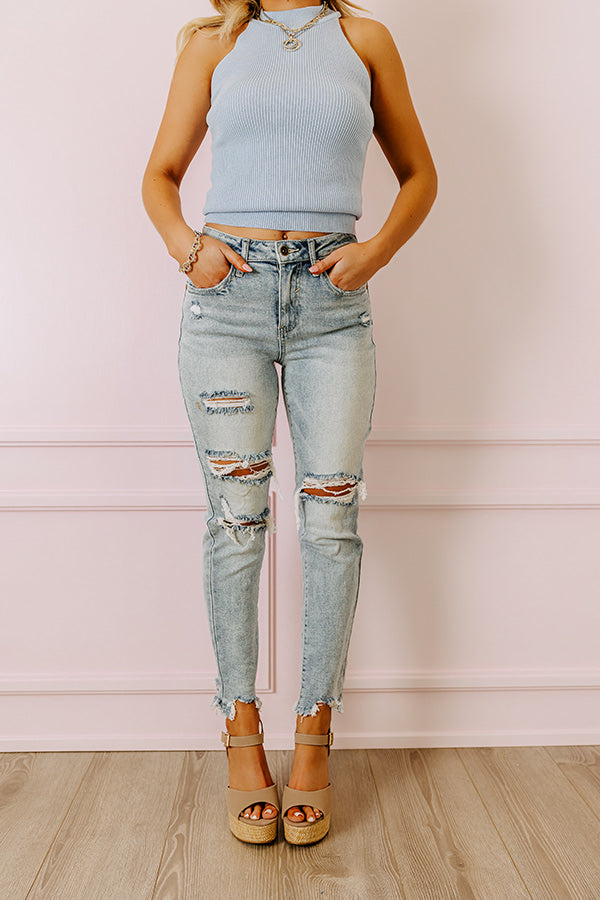 Premium High Waist Distressed Jeans - The Cely Collection