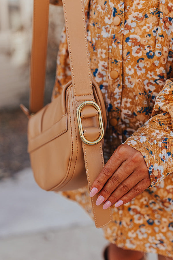 Premium Faux Leather Crossbody Bag in Tan - Upgrade Your Style