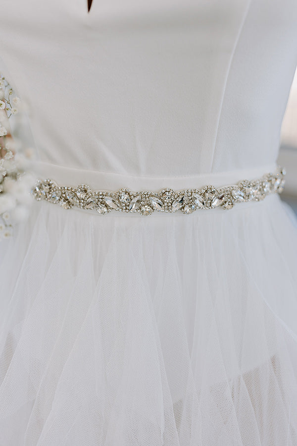 Premium Like A Fairytale Rhinestone Ribbon Belt & Headband