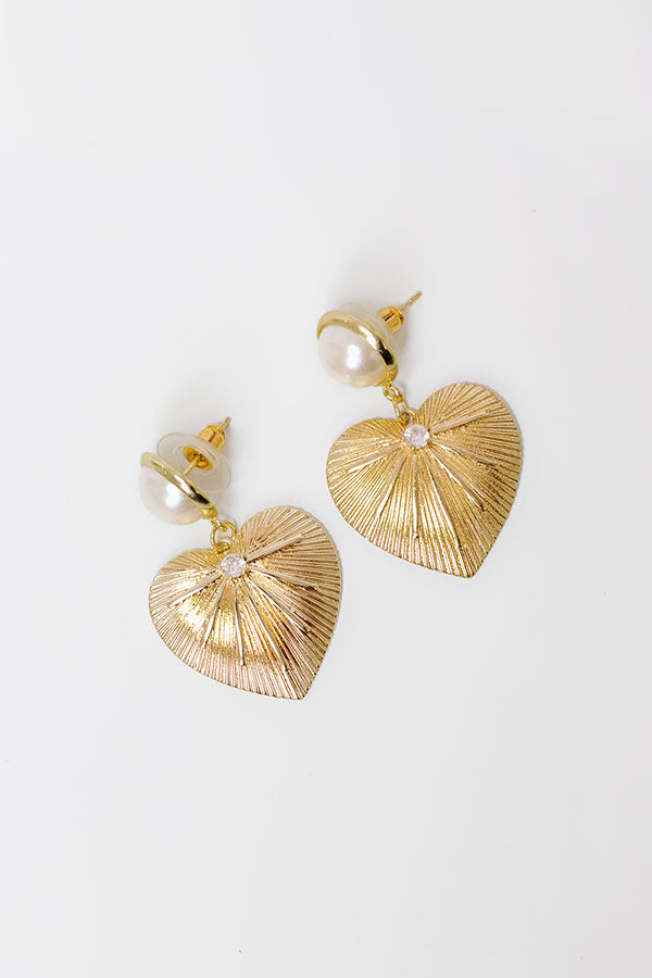 Premium Heart & Pearl Drop Earrings - Ultimate Romantic Glam