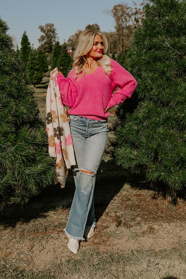 Ultimate Comfort: Adorable Vibes Pink Knit Sweater