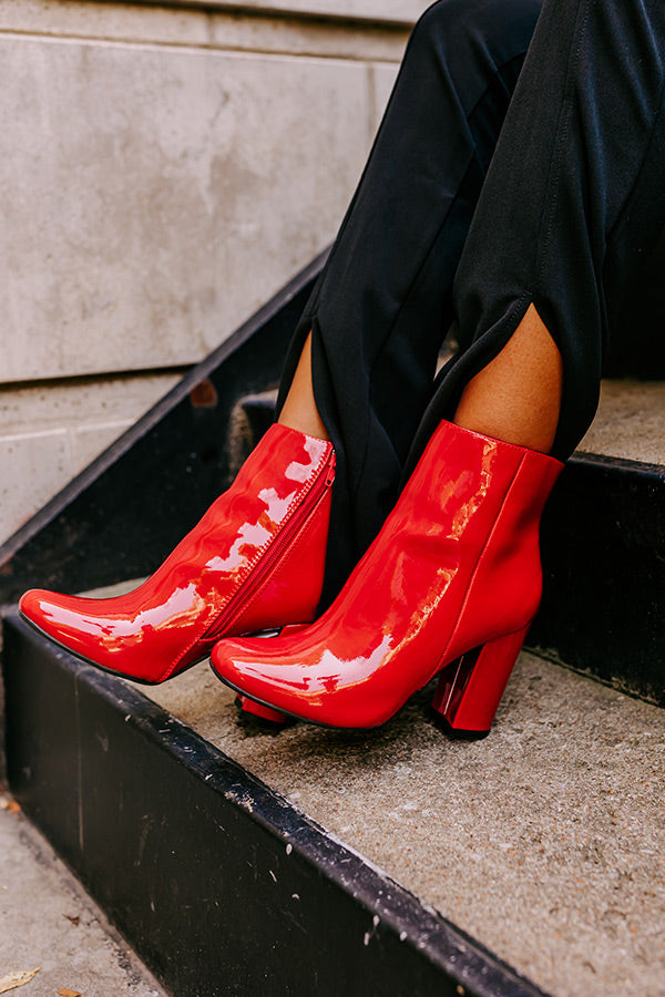 Premium Yasmine Red Patent Bootie - Ultimate Style Upgrade