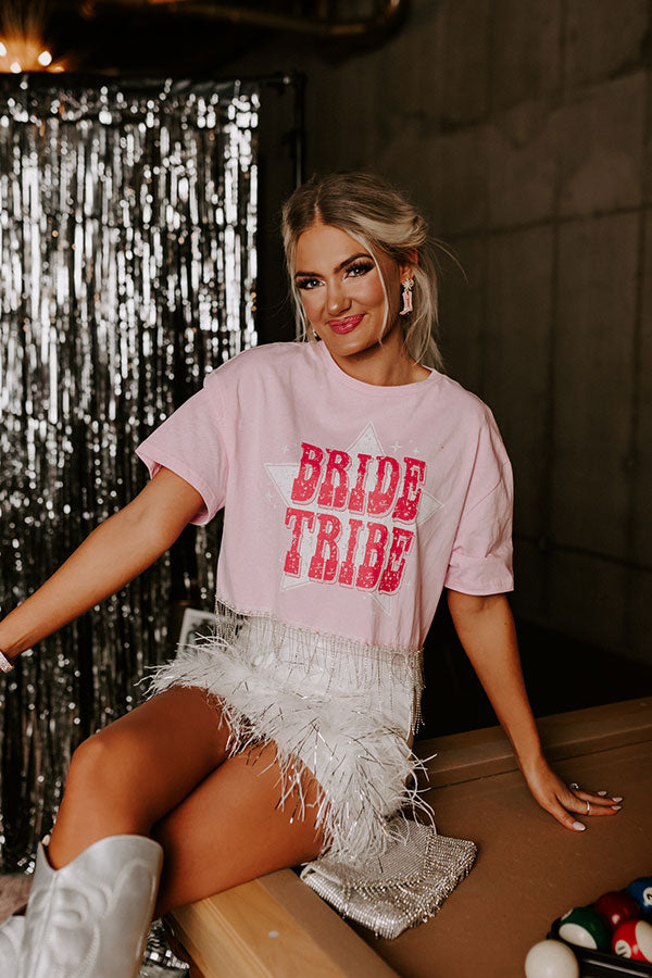 Ultimate Bride Tribe Rhinestone Tassel Top - Pink Edition