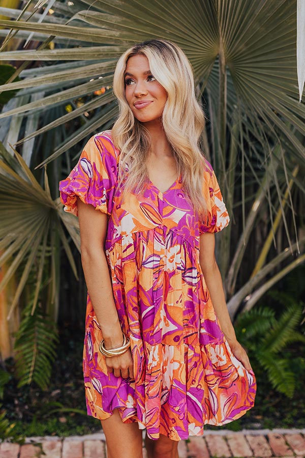 Premium St. Barts Brunch Floral Mini Dress - Ultimate Summer Style