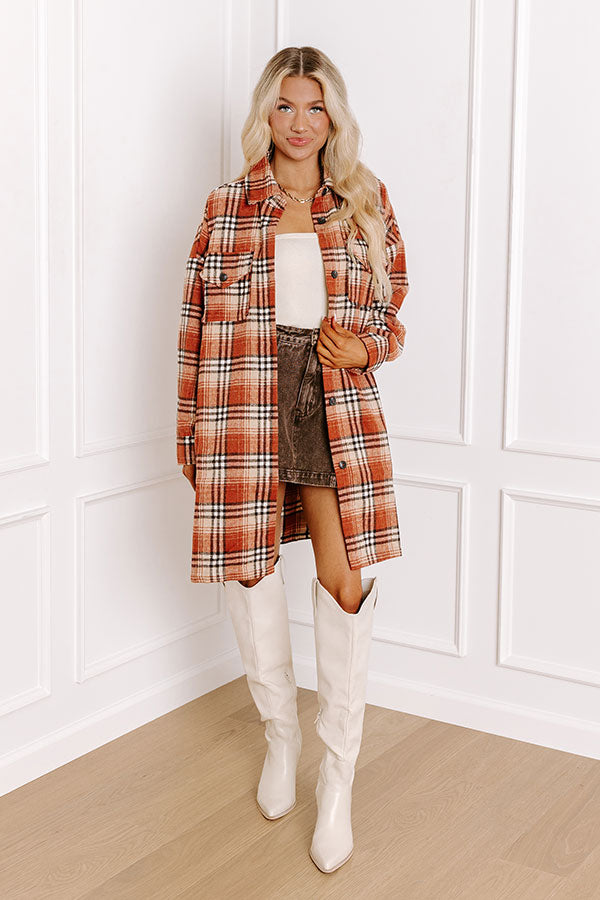 Ultimate Central Park Plaid Dress - Rust Fall Essential