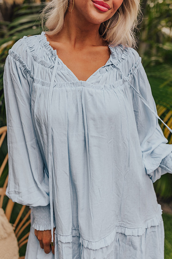 Ultimate Brunch On The Coast Shift Dress - Sky Blue