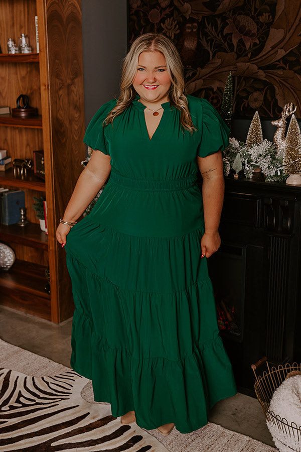 Premium Hunter Green Maxi Dress - Ultimate Curves Edition