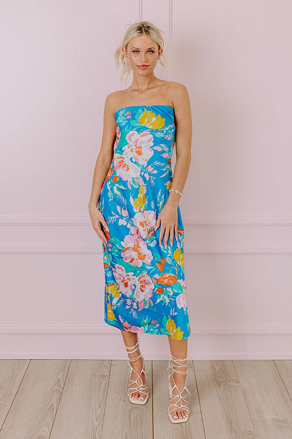 Premium Whimsy And Wishes Floral Midi Dress