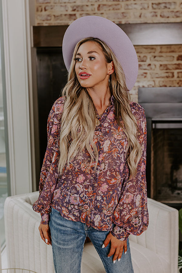 Premium Floral Elegance Button-Up Top