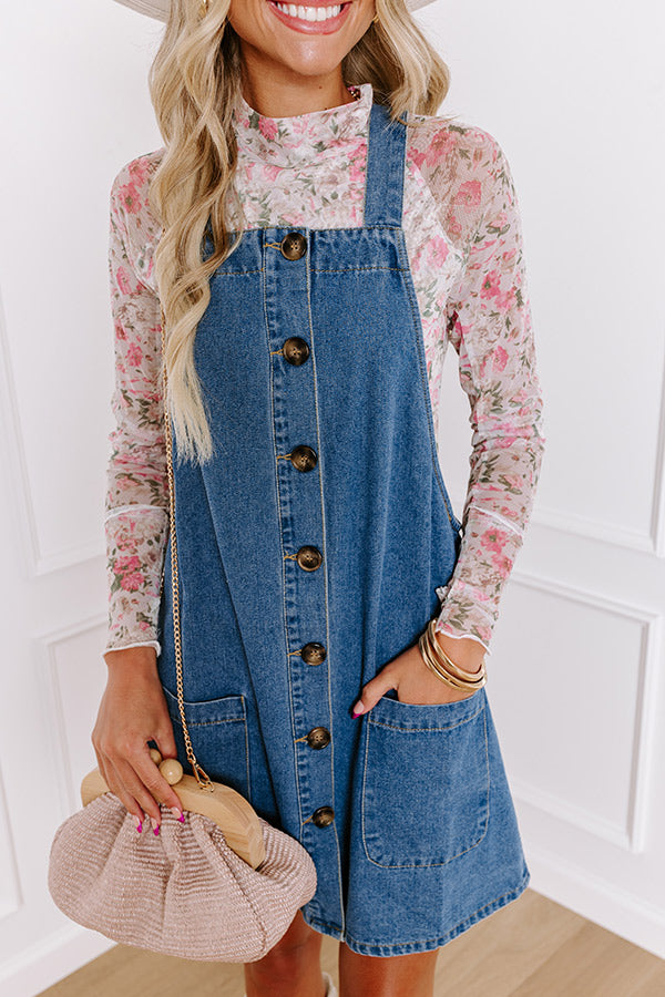 Premium Urban Denim Mini Dress - Retro Chic Style
