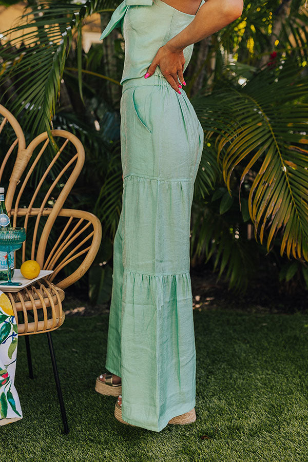 Premium High Waist Wide Leg Pants - Mint Green | Ultimate Comfort & Style