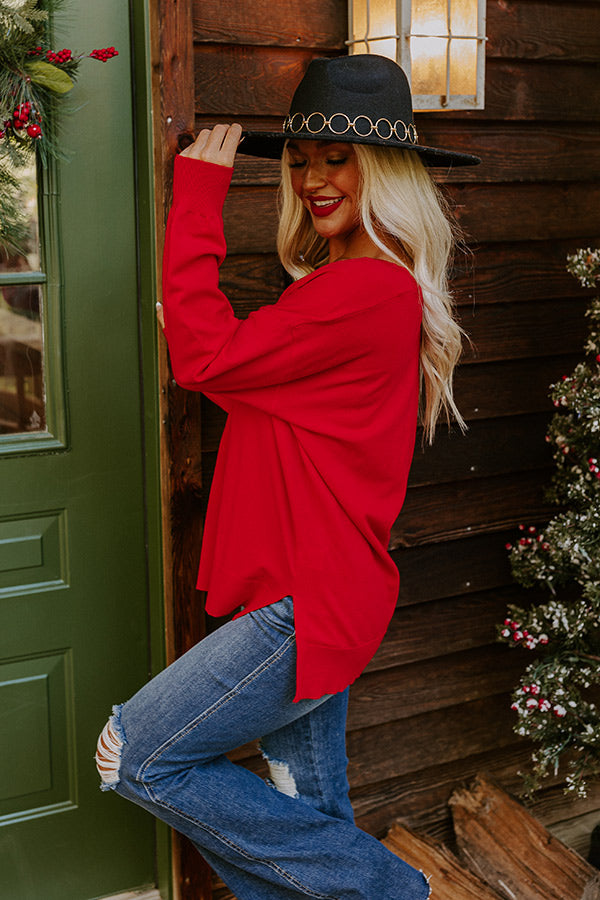 Premium Comfort V-Neck Sweater in Red | Ultimate Cozy Style