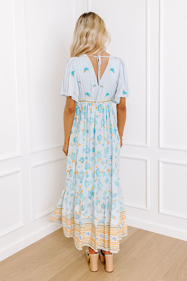 Premium Breezy Blossom Embroidered Maxi Dress