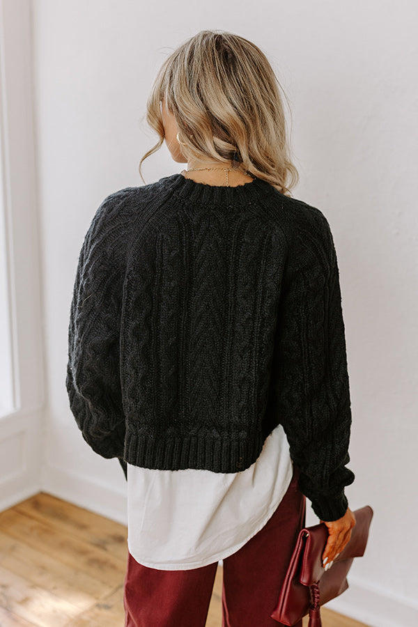 Premium Black Cable Knit Sweater - Ultimate Cozy Style