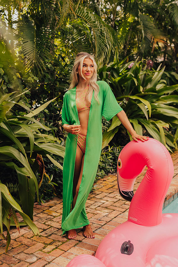 Premium Kelly Green Rooftop Pool Chiffon Overlay
