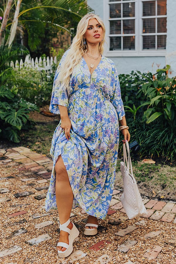 Premium Periwinkle Floral Maxi Dress - Ultimate Comfort & Style