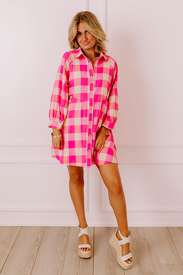 Premium Pink Picnic Mini Dress - Ultimate Comfort & Style