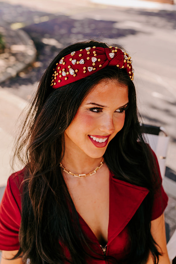 Premium Effortless Radiance Embellished Headband - Wine