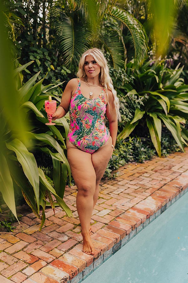 Premium Cabana Coastline One-Piece Swimsuit for Curves