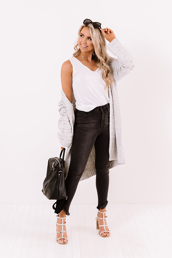 Ultimate Light Grey Knit Cardigan - Cozy Fall Essential