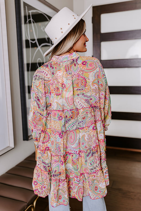 Premium Viva La Travel Paisley Tunic - Yellow