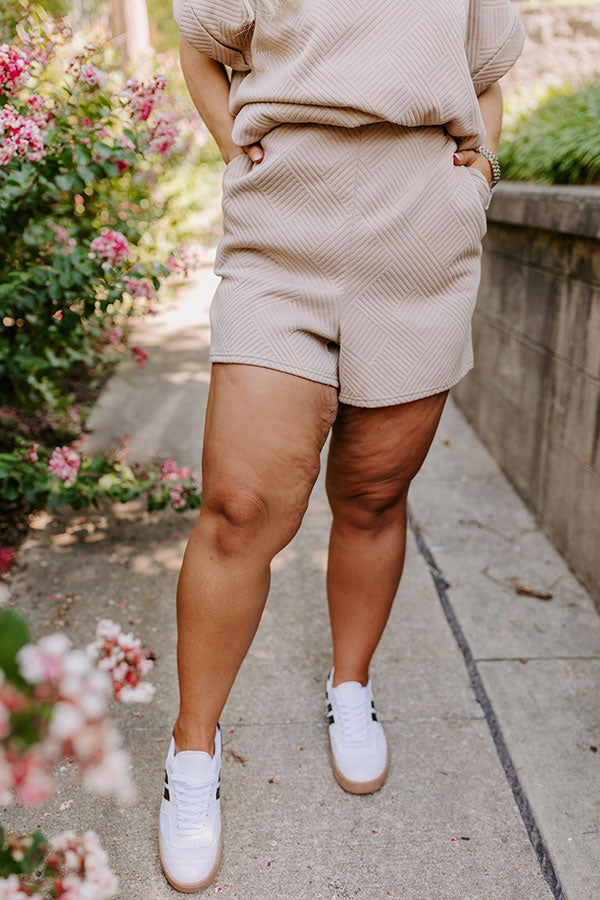 Ultimate Comfort High Waist Shorts in Warm Taupe - Chic & Casual