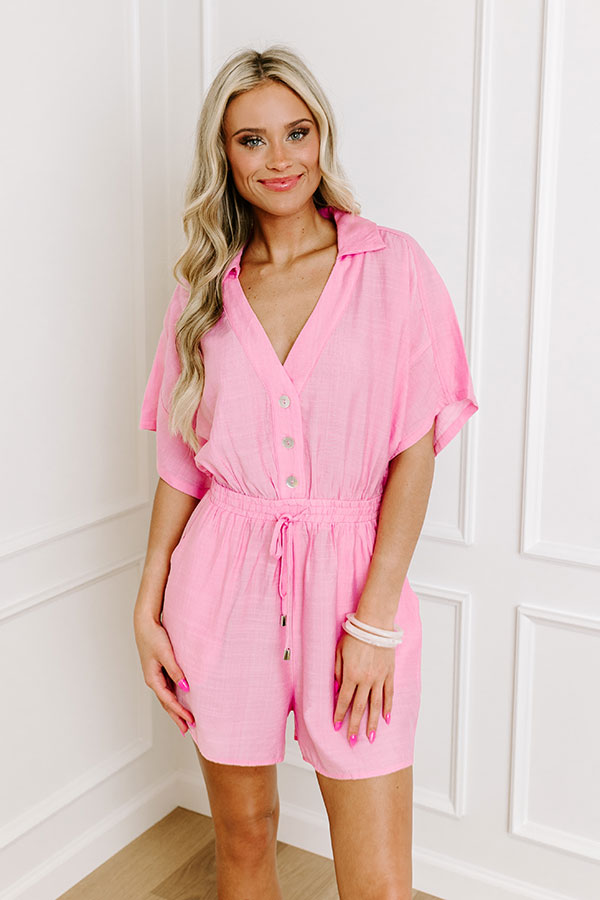 Premium Pink Coastline Romper - Ultimate Summer Style