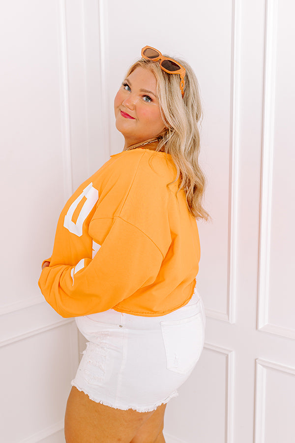 Ultimate Game Day Crop Sweatshirt - Orange Curves Edition