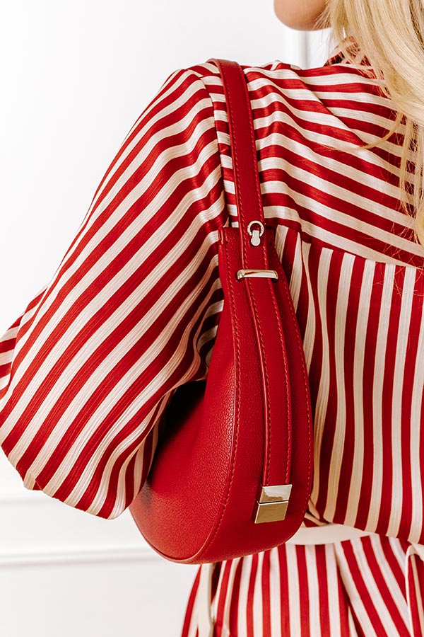 Ultimate Chic Moment Red Faux Leather Shoulder Bag