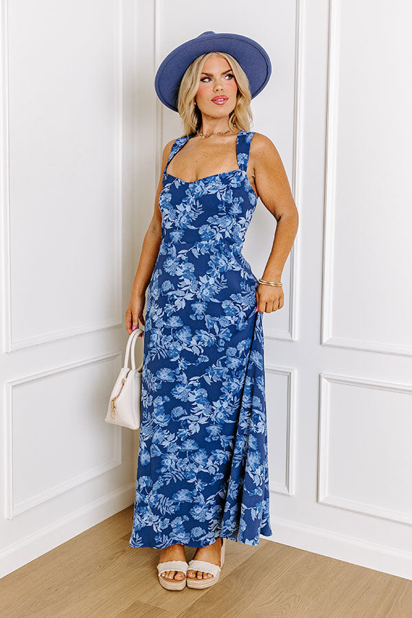 Premium Blue Floral Maxi Dress - Ultimate Summer Style for Curves