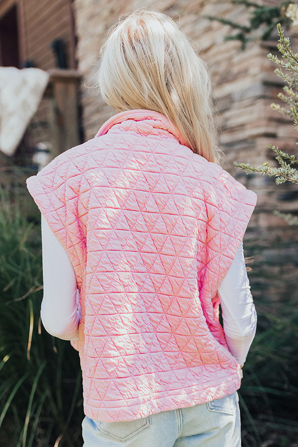 Premium Mountain Lodge Quilted Vest - Soft Pink