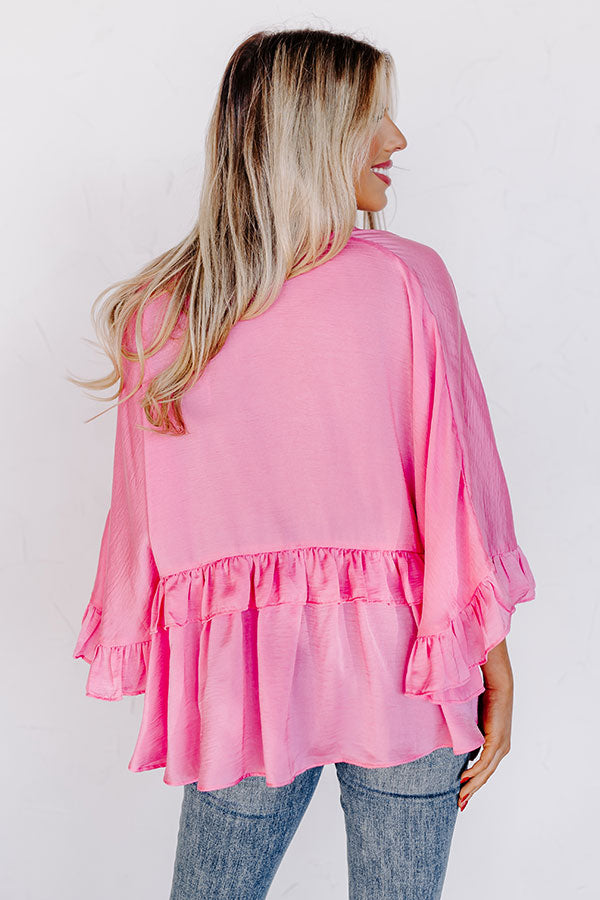 Premium Ruffle Love Top - Soft Pink | Trendy & Versatile