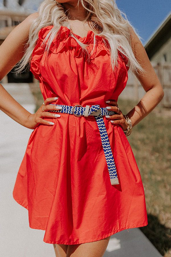 Premium On The Boat Woven Belt - Blue & White Striped